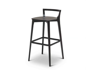 METRO 156 - High beech stool with footrest _ Origins 1971